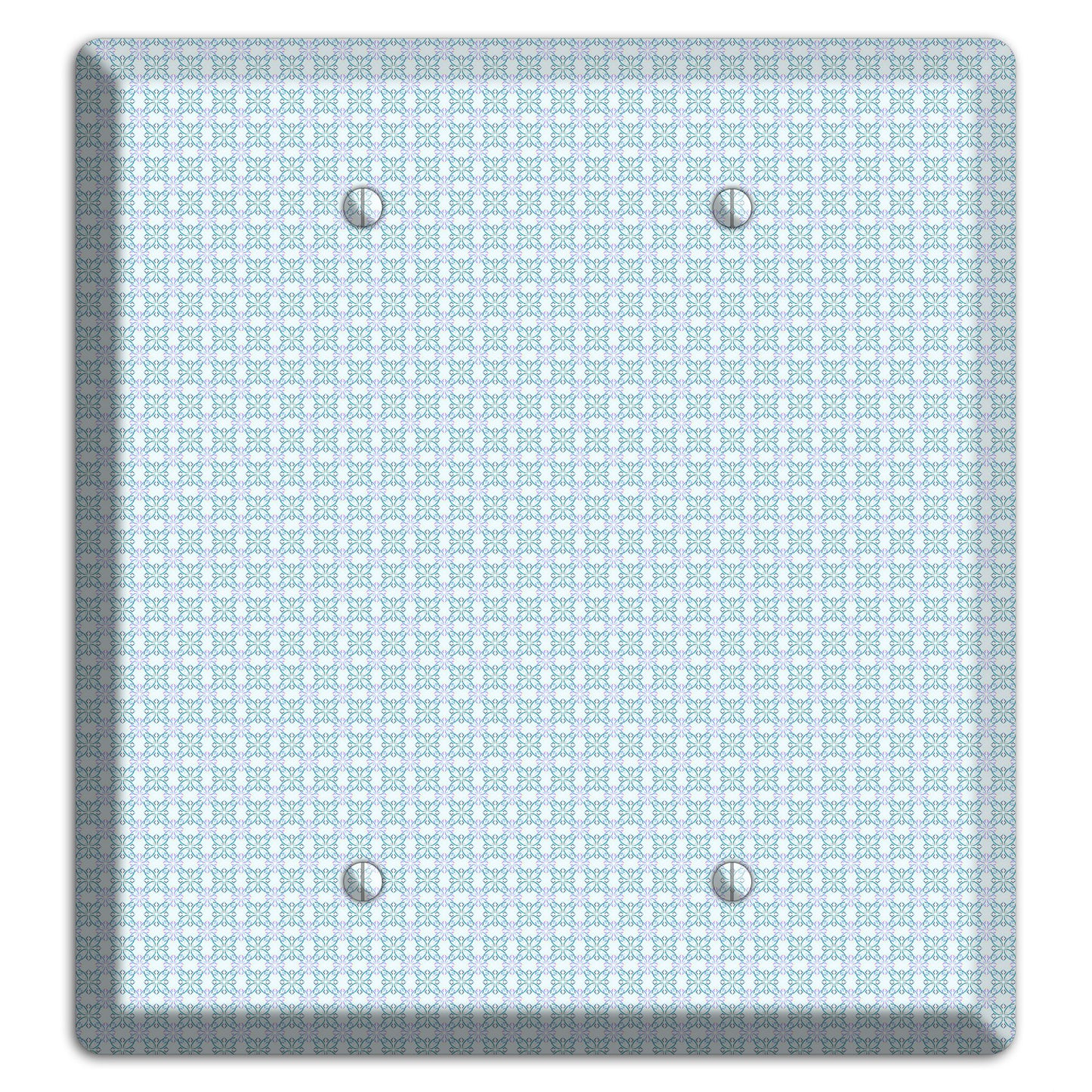 Light Blue and Lavender Tiled Tiny Arabesque 2 Blank Wallplate