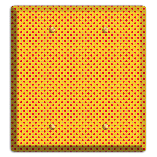 Orange with Maroon Tiny Polka Dots 2 Blank Wallplate