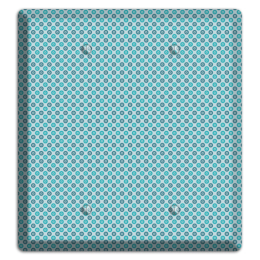 Turquoise and Blue Concentric Dots 2 Blank Wallplate