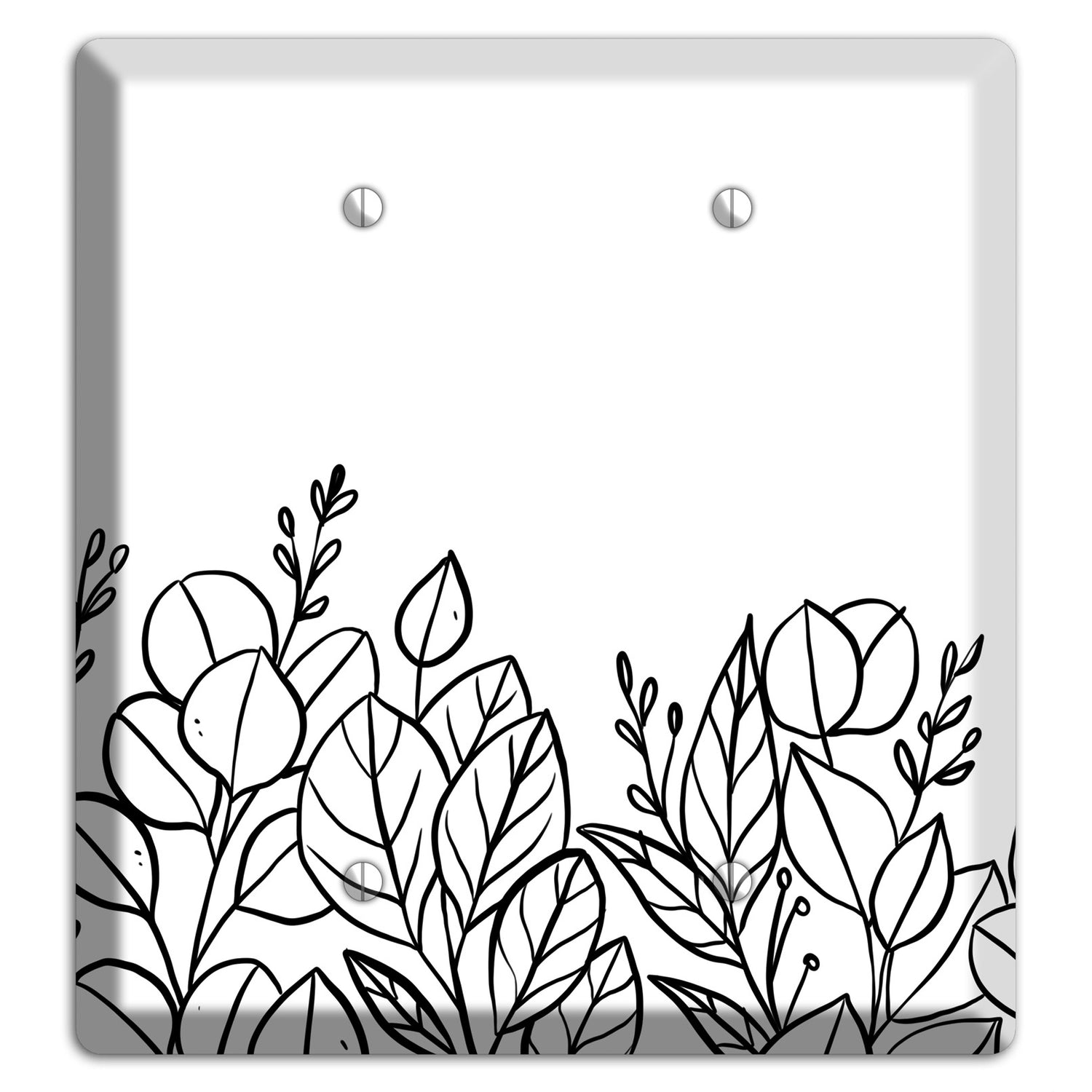 Hand-Drawn Floral 15 2 Blank Wallplate