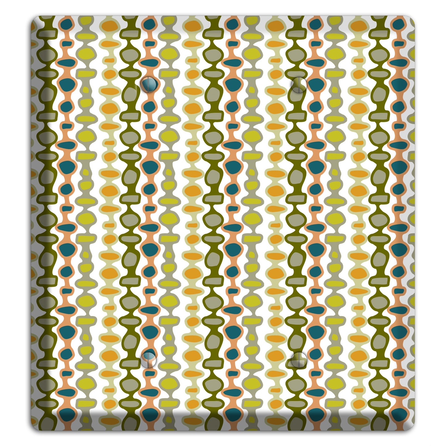 Multi Olive and Mustard Bead and Reel 2 2 Blank Wallplate