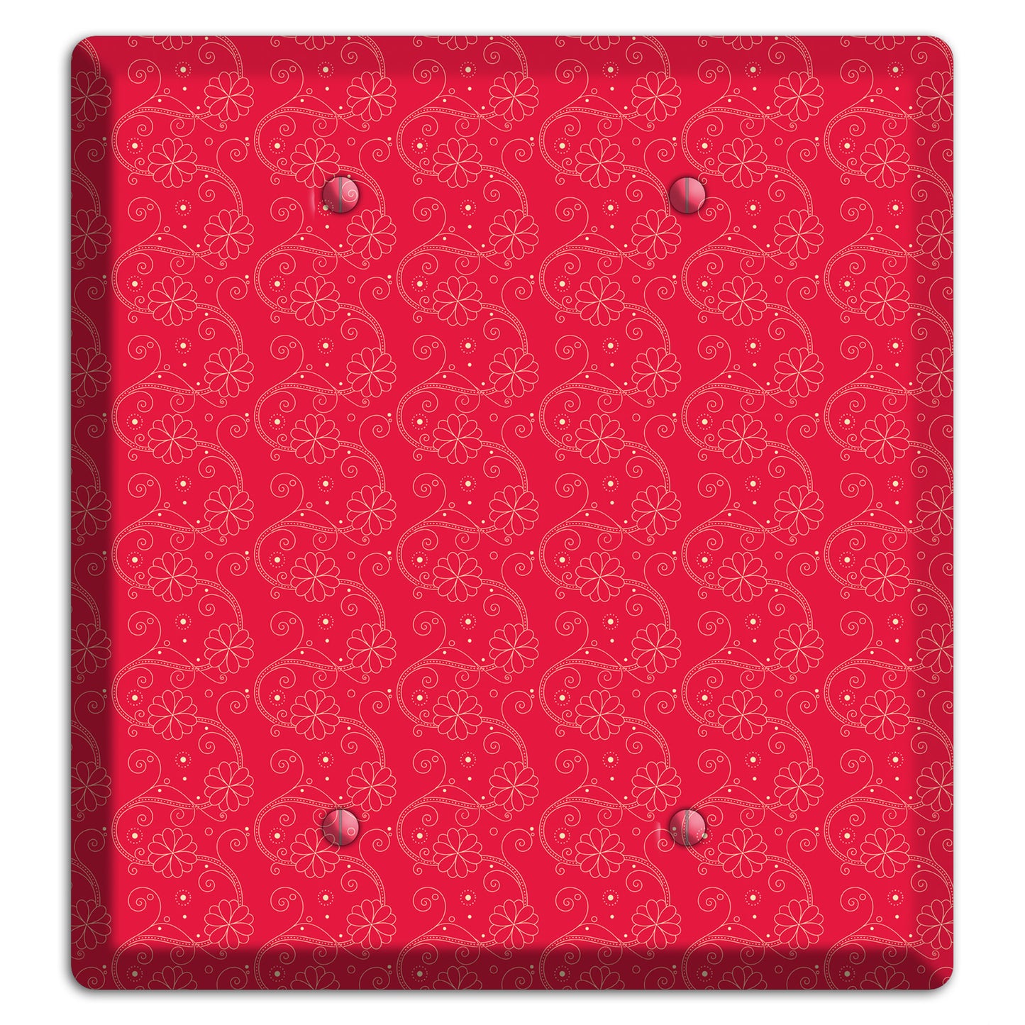 Tiny Red Floral Swirl 2 Blank Wallplate