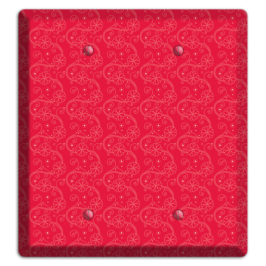 Tiny Red Floral Swirl 2 Blank Wallplate