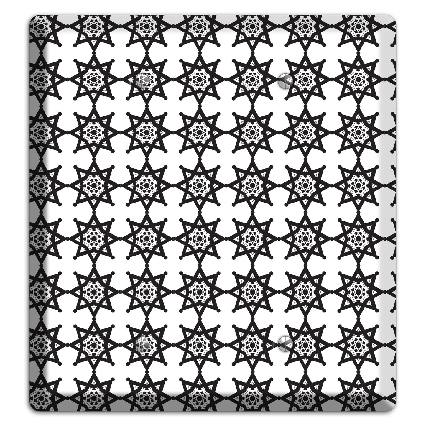 White with Black Arabesque Aster 2 Blank Wallplate