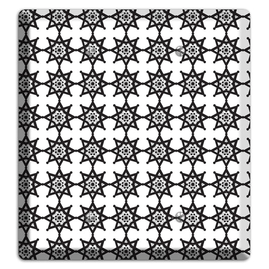 White with Black Arabesque Aster 2 Blank Wallplate