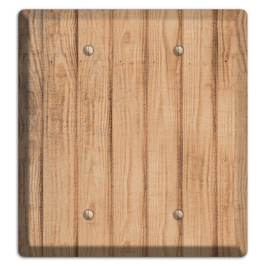 Tan Weathered Wood 2 Blank Wallplate