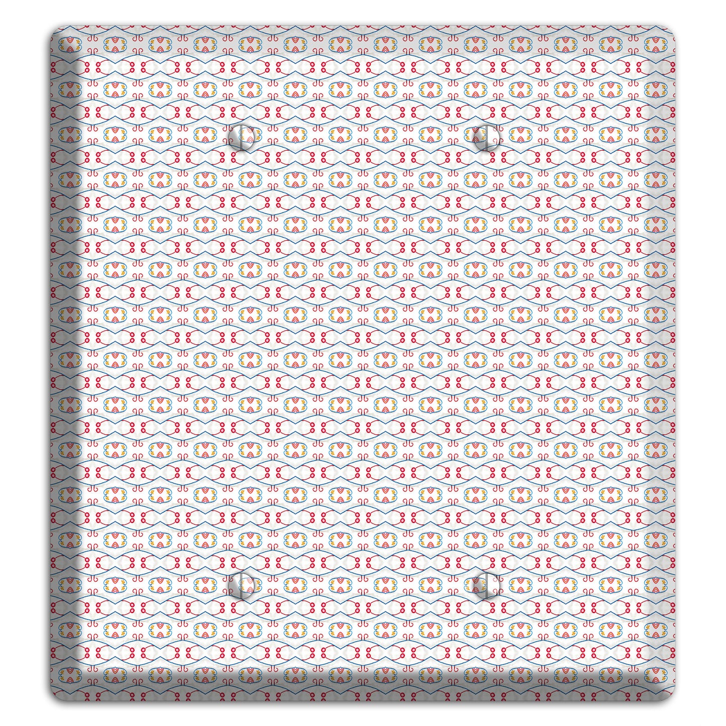 White with Red Tapestry Contour 2 Blank Wallplate