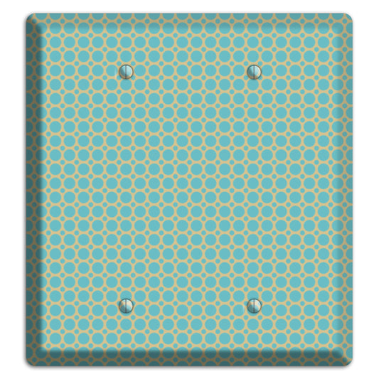 Dusty Blue Tiled Multi Small Dots 2 Blank Wallplate