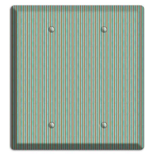 Multi Aqua Vertical Stripe 2 Blank Wallplate