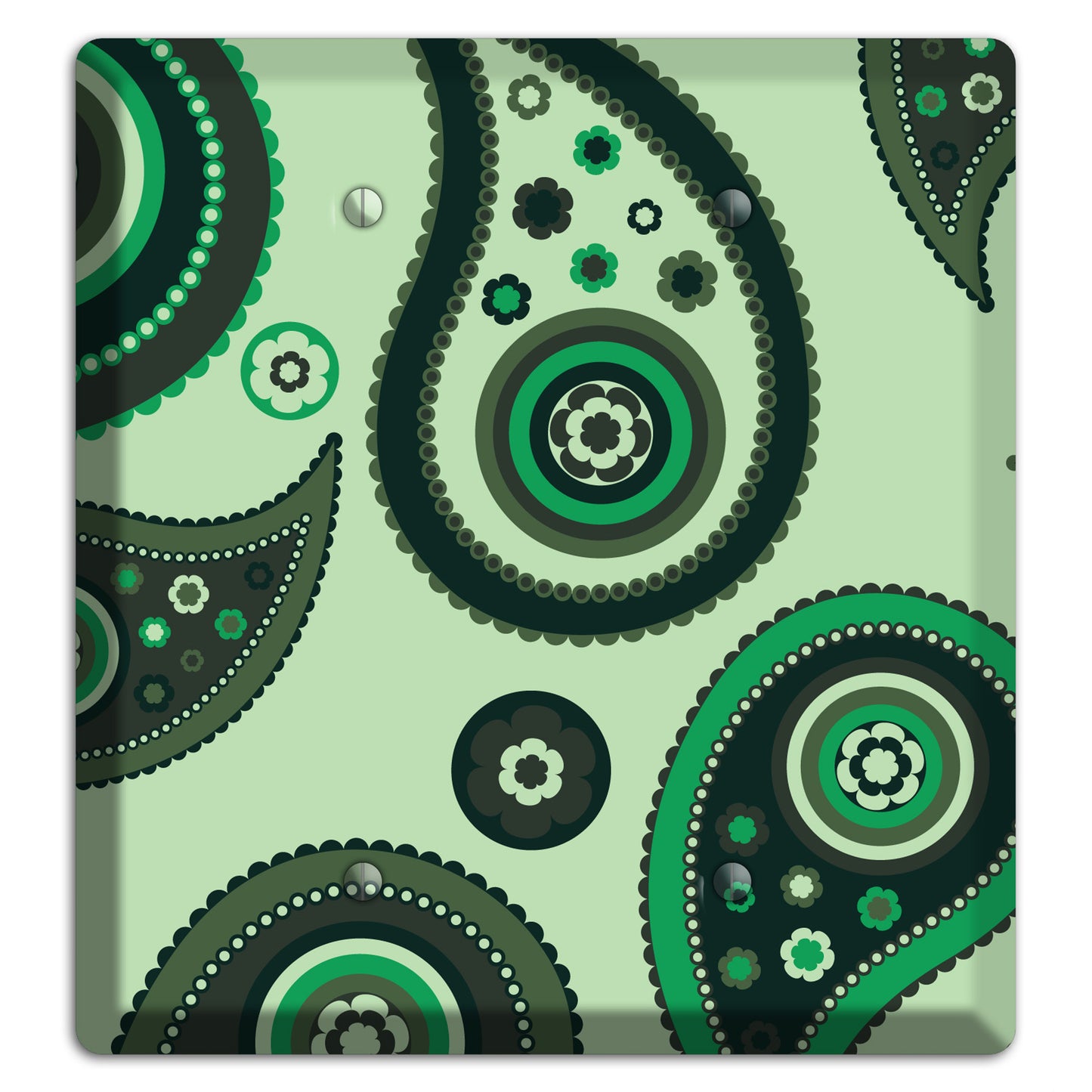 Green Paisley 2 Blank Wallplate