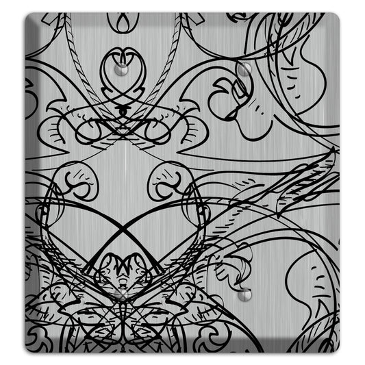 Black Deco Sketch  Stainless 2 Blank Wallplate