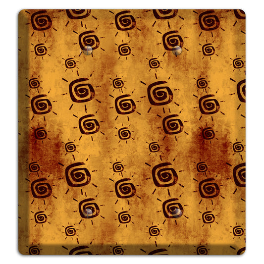 Mustard with Maroon Swirl 2 Blank Wallplate