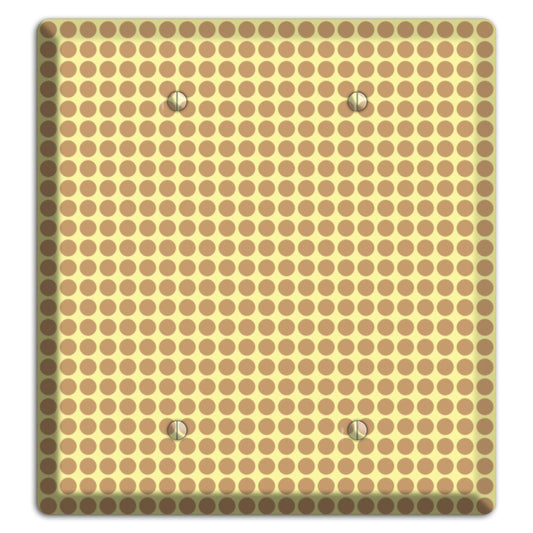 Yellow with Light Brown Tiled Small Dots 2 Blank Wallplate