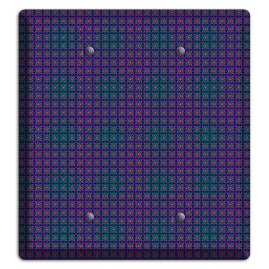 Navy and Purple Tiled Floral Foulard 2 Blank Wallplate