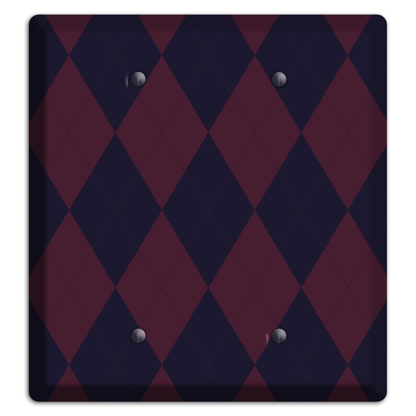 Dark Purple Argyle 2 Blank Wallplate