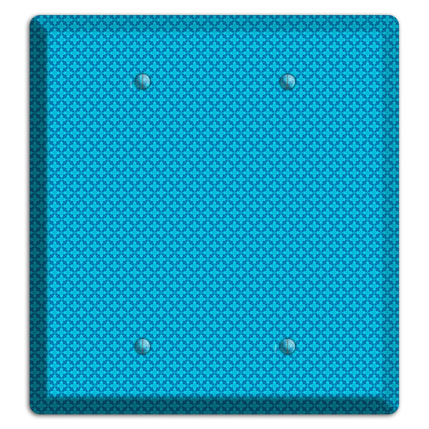 Multi Blue Checkered Quatrefoil 2 Blank Wallplate