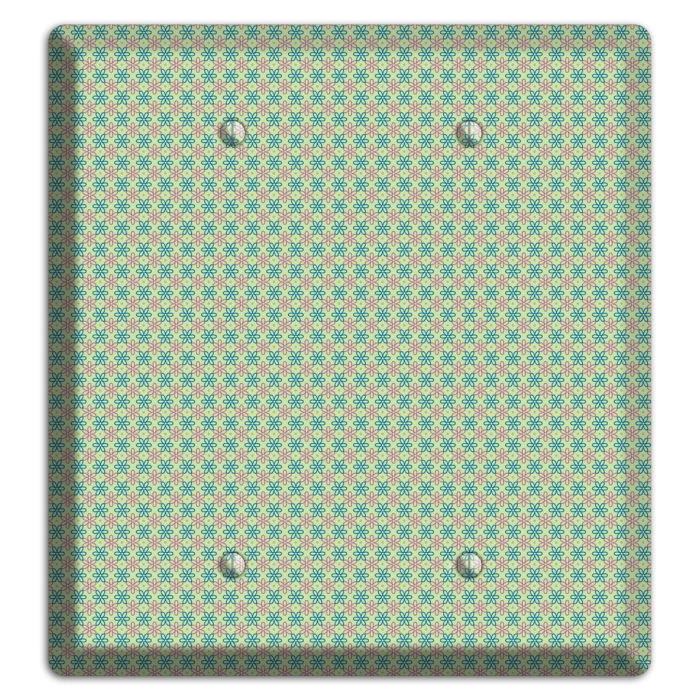 Multi Green Foulard 2 Blank Wallplate