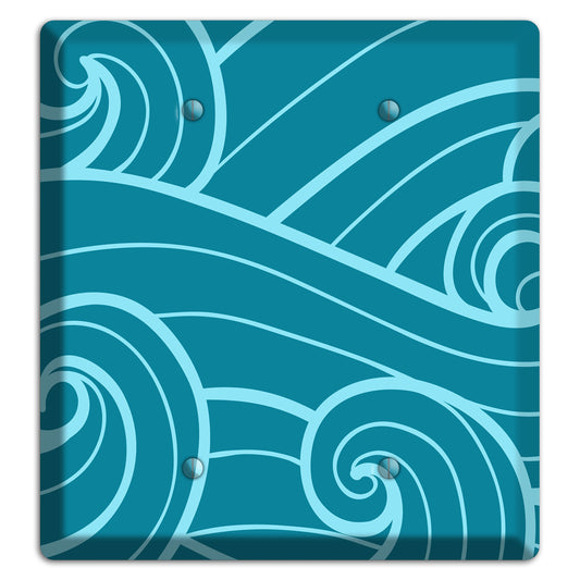 Abstract Curl Turquois 2 Blank Wallplate