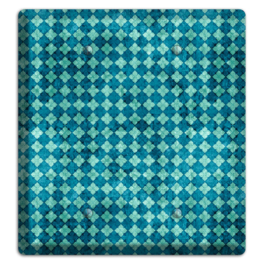 Turquoise Grunge Diamond 2 Blank Wallplate