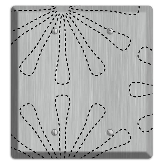 Retro Stipple Floral  Stainless 2 Blank Wallplate