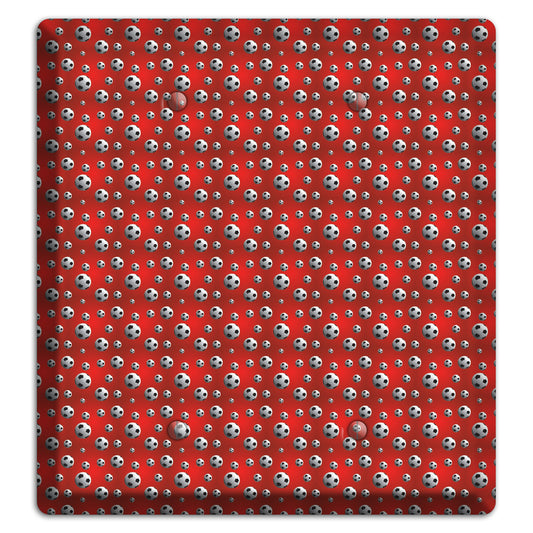 Red with Soccer Balls 2 Blank Wallplate