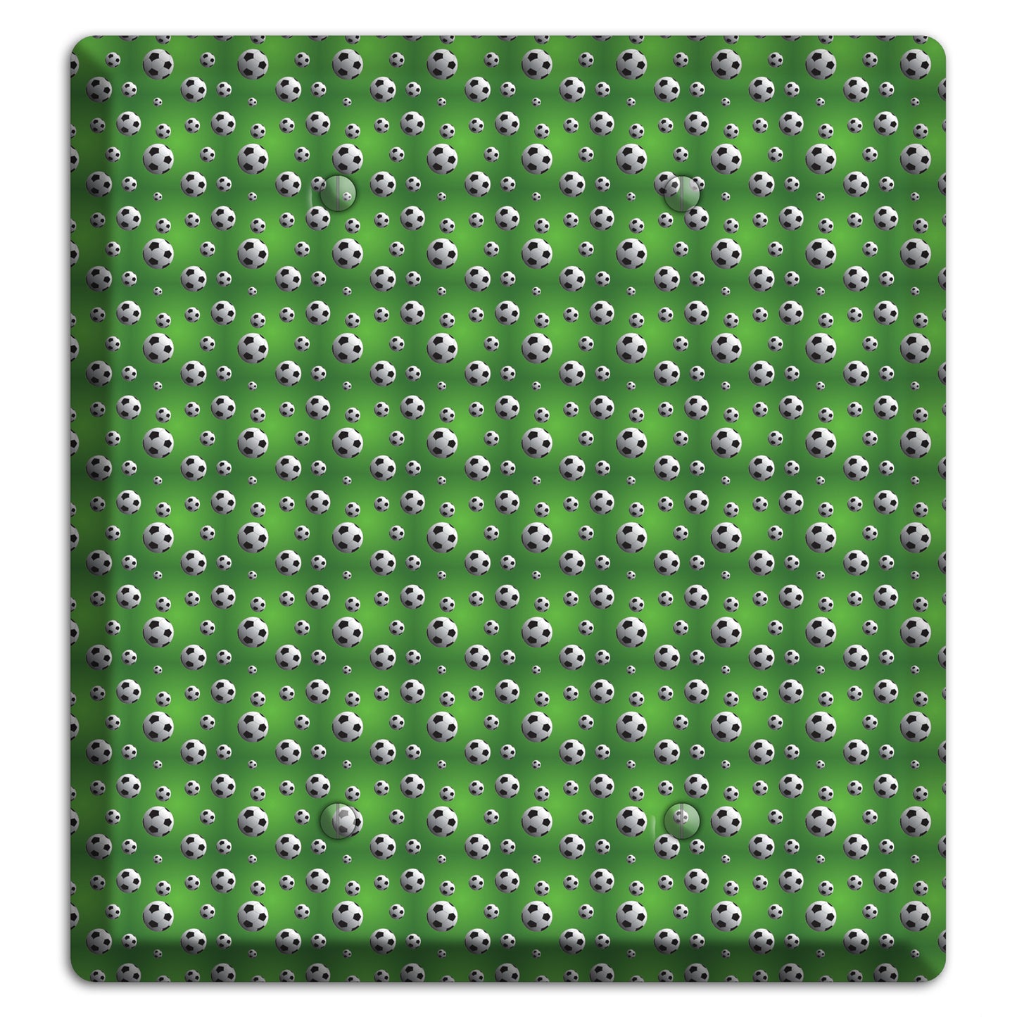 Green with Soccer Balls 2 Blank Wallplate