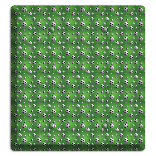 Green with Soccer Balls 2 Blank Wallplate