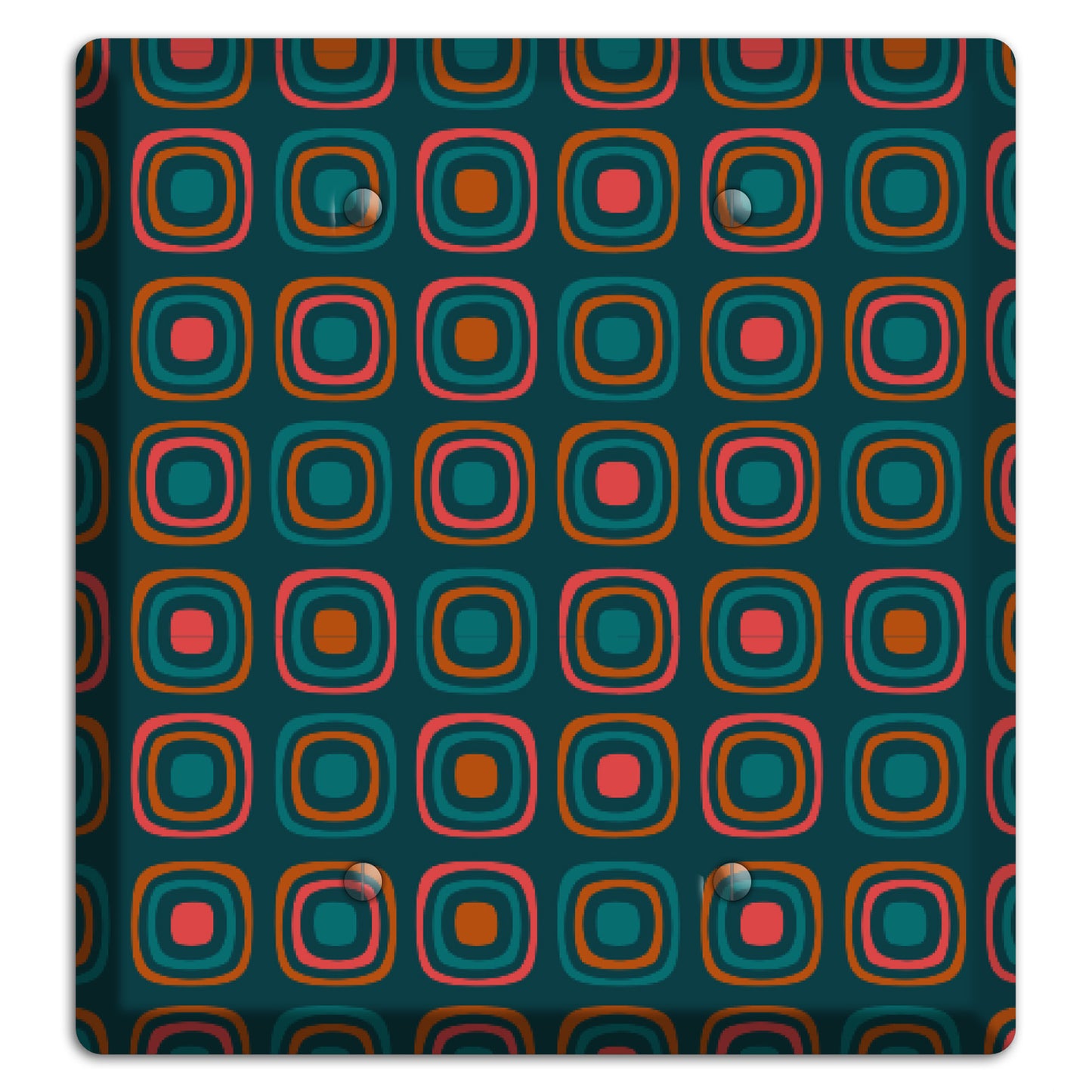 Teal and Pink Rounded Squares 2 Blank Wallplate