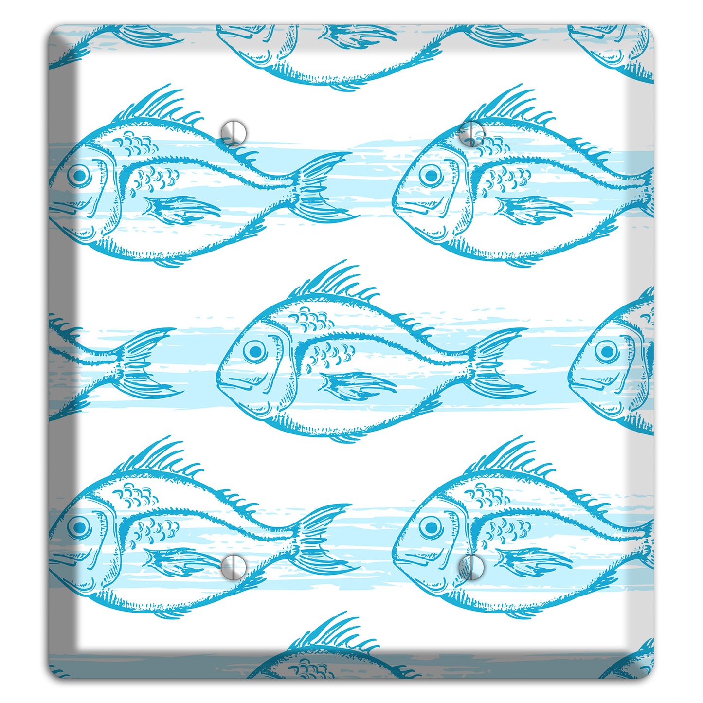 Blue Fish 2 Blank Wallplate