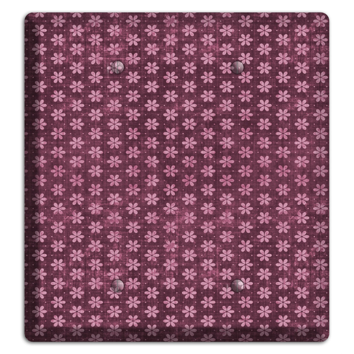 Burgundy Grunge Floral Contour 2 Blank Wallplate