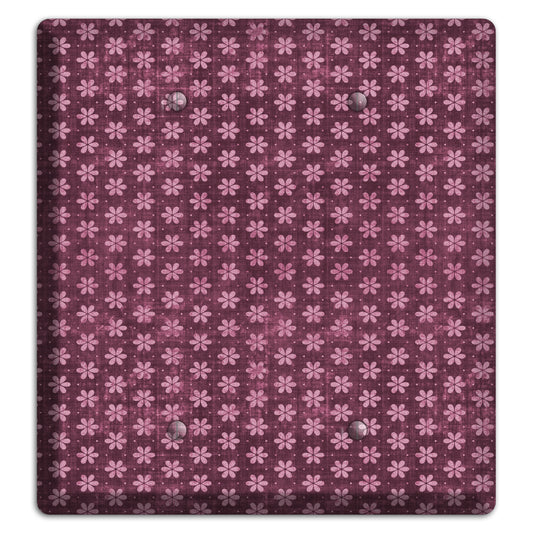 Burgundy Grunge Floral Contour 2 Blank Wallplate