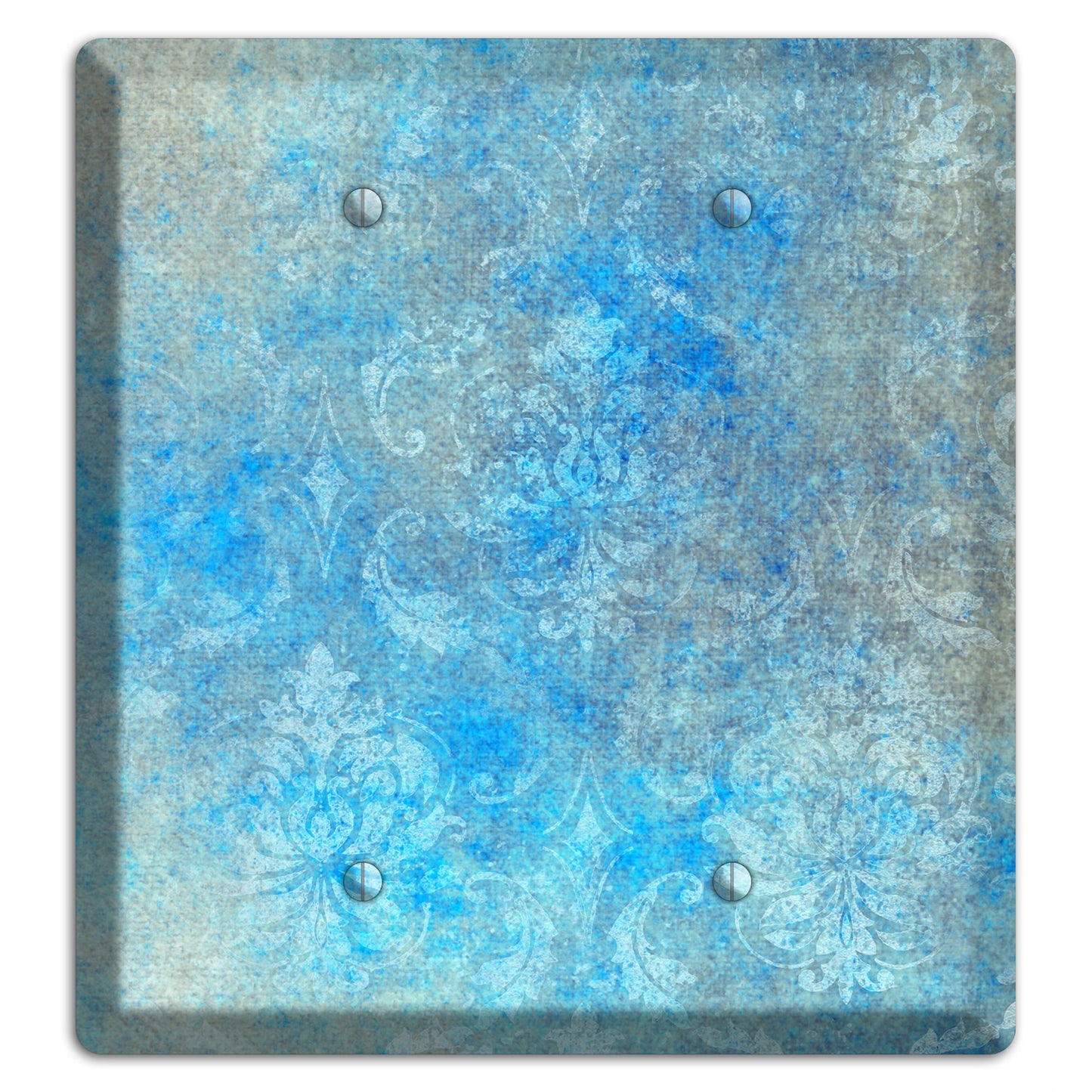 Picton Blue Whimsical Damask 2 Blank Wallplate