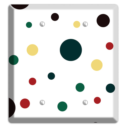 White with Multi Color Medium Dots 2 2 Blank Wallplate