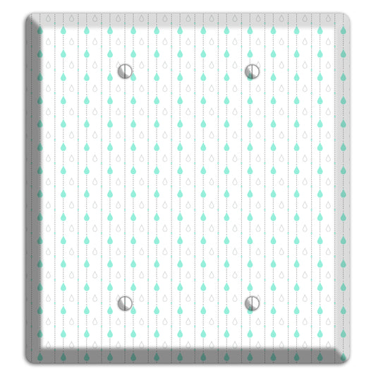 White and Blue Drops 2 2 Blank Wallplate