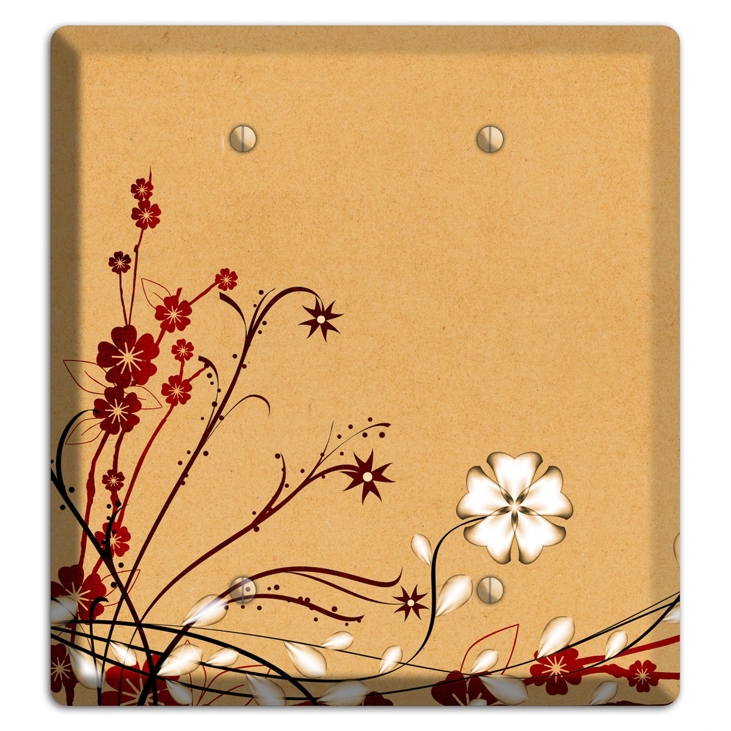 Delicate Red Flowers 2 Blank Wallplate