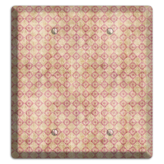 Red and Beige Diamond Circles 2 Blank Wallplate