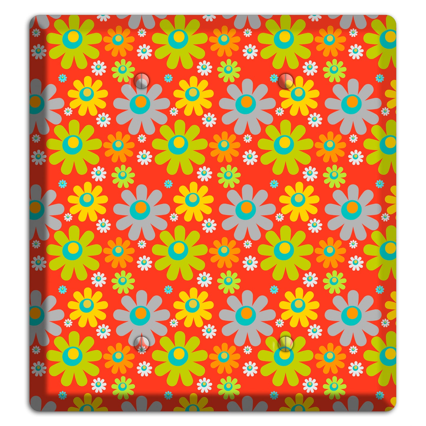 Orange and Yellow Flower Power 2 Blank Wallplate