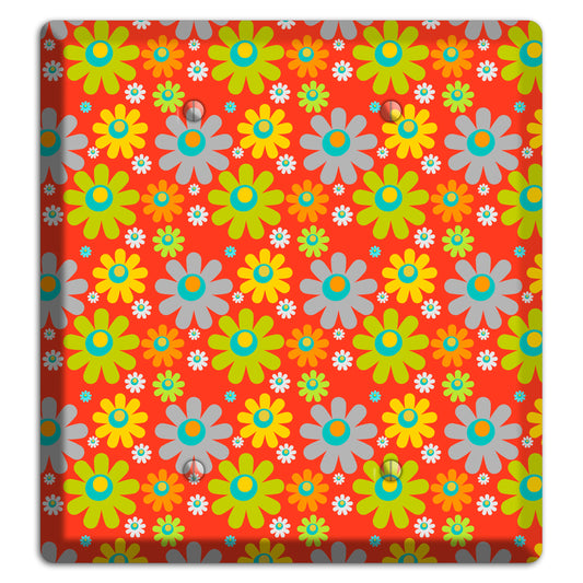 Orange and Yellow Flower Power 2 Blank Wallplate