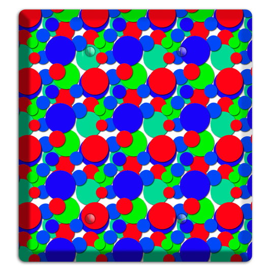 Red Blue Green Bubble Dots 2 Blank Wallplate