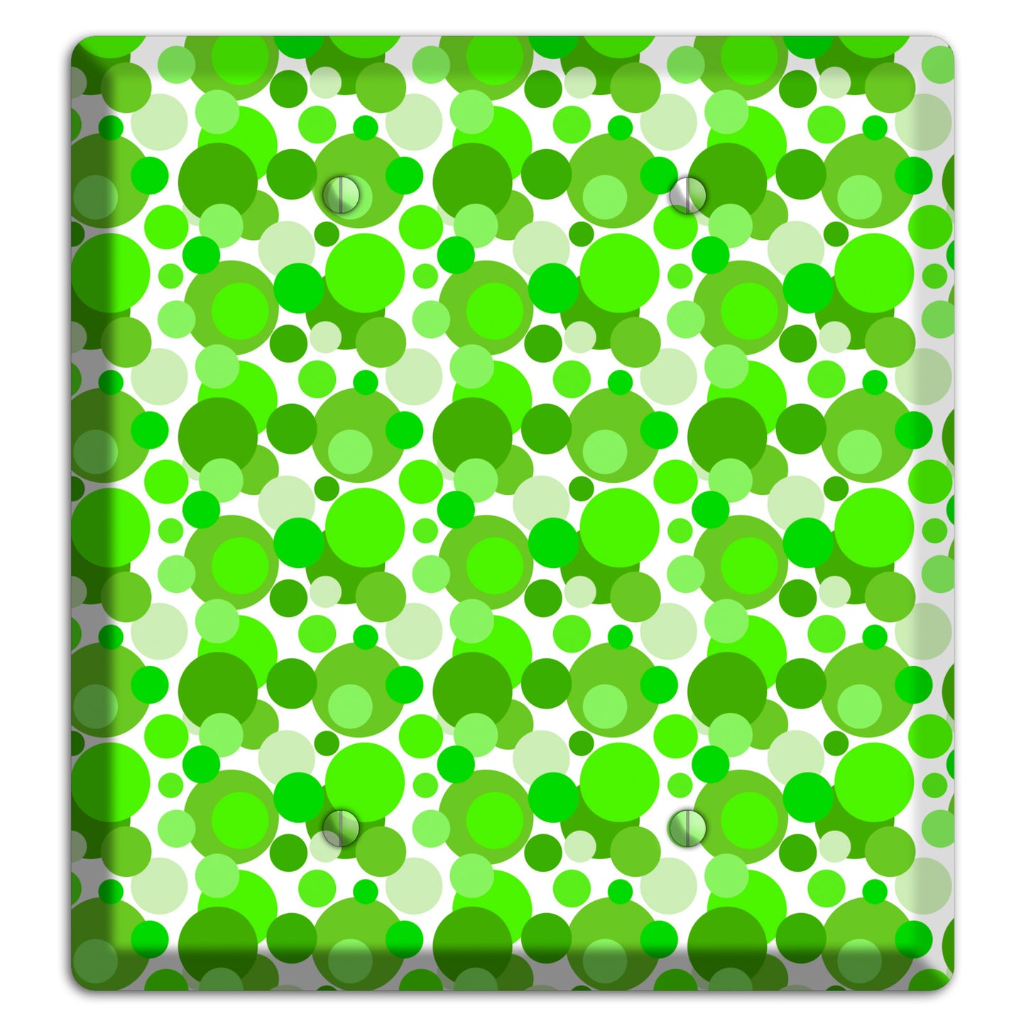 Multi Green Bubble Dots 2 Blank Wallplate