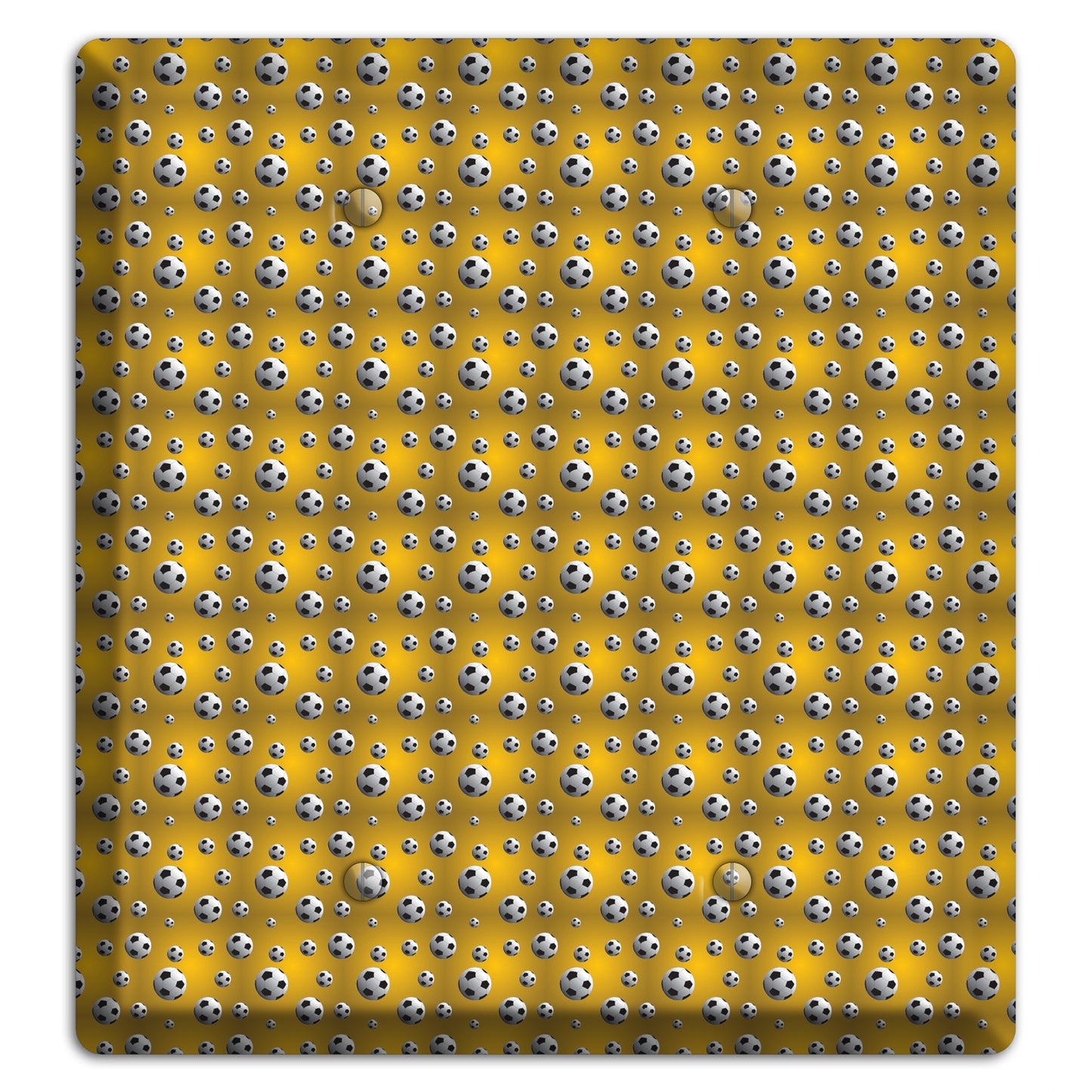 Yellow with Soccer Balls 2 Blank Wallplate