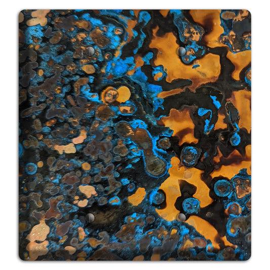 Solid Copper Turquoise Double Blank Cover Plate