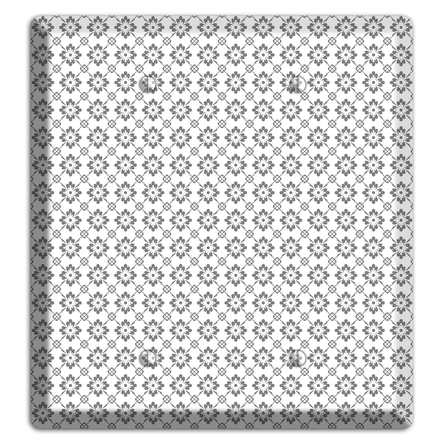 White with Grey Foulard 2 Blank Wallplate