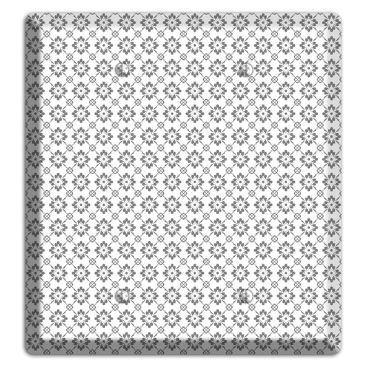 White with Grey Foulard 2 Blank Wallplate