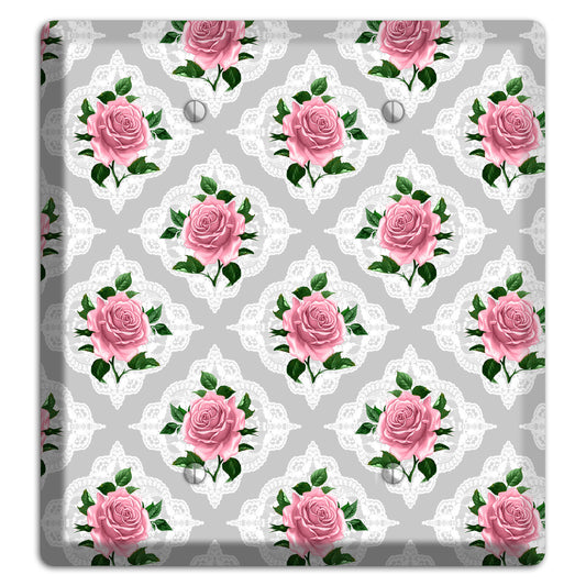 Gray Rose Doily 2 Blank Wallplate