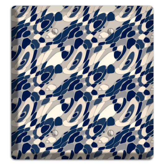 Blue and Beige Large Abstract 2 Blank Wallplate