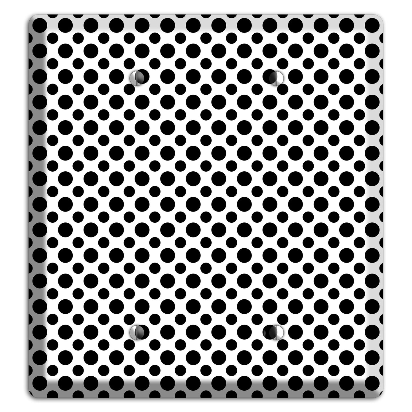 White with Black Multi Small Polka Dots 2 Blank Wallplate