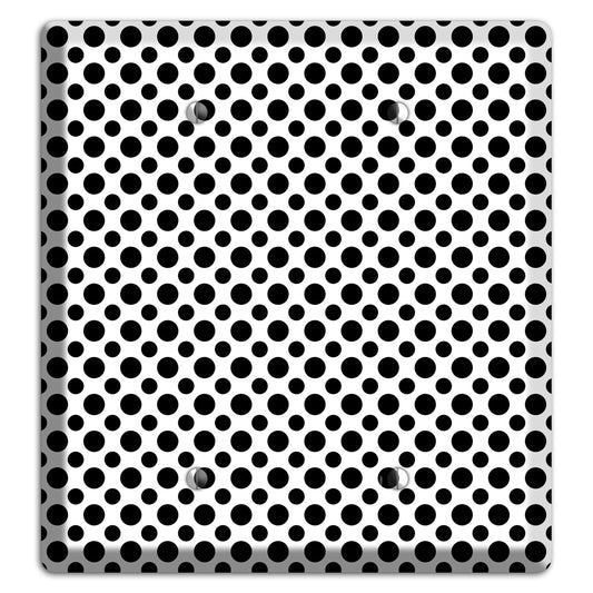 White with Black Multi Small Polka Dots 2 Blank Wallplate