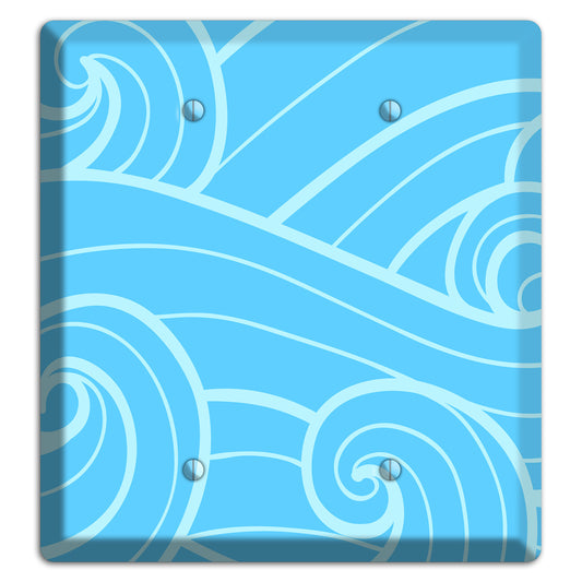 Abstract Curl Blue 2 Blank Wallplate