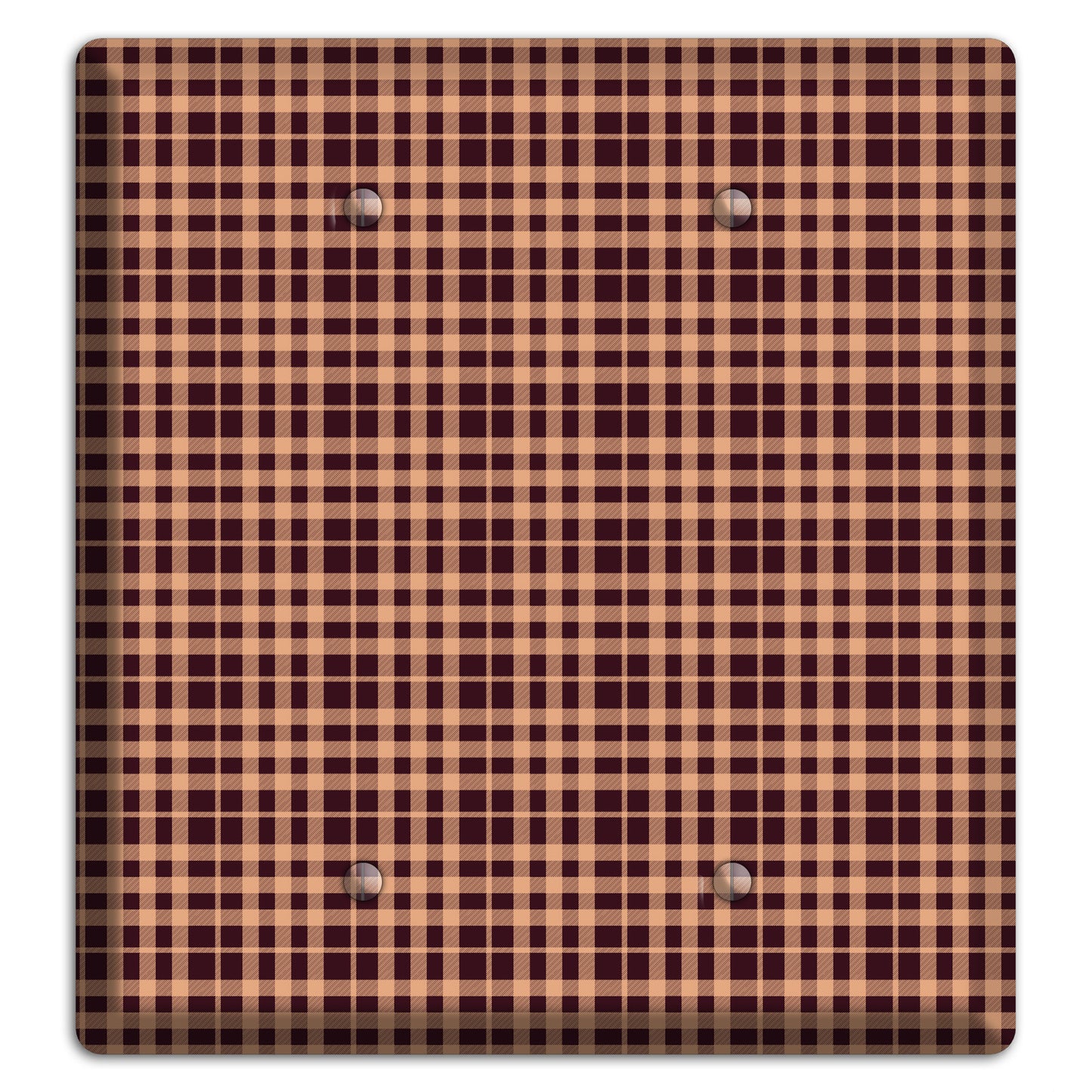 Beige and Black Plaid 2 Blank Wallplate